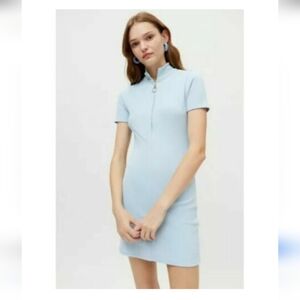 Urban Outfitters Rib Knit Bodycon Dress Baby Blue Size L